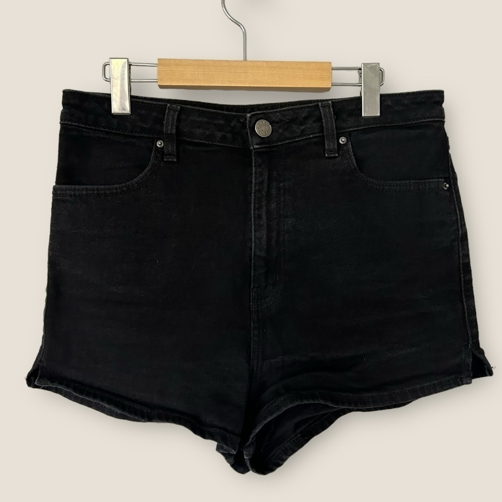 BDG High Rise Black Faded Jean Shorts